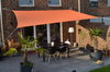 Vierhoekzonnezeil 3 x 4 m - terracotta/oranje - waterafstotend incl. bevestigingsmateriaal