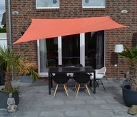 Vierhoekzonnezeil 2,5 x 3 m - terracotta/oranje - waterafstotend - Complete set