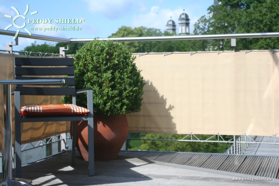 antenne Ru Tweet Zeildoek balkon 90x300 cm creme - Bescherming tegen inkijk (privacy) voor  balkons en terrassen