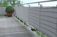 Zeildoek balkon  65x300 cm lichtgrijs - Bescherming tegen inkijk voor balkons en terrassen