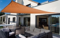 Driehoekig zeil 460 cm - polyester - terracotta/oranje