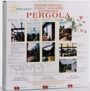 Verkoopverpakking: compleet spandraadsysteem Pergola met 4 montagesteunen + zonnezeil 330x200 cm uni wit